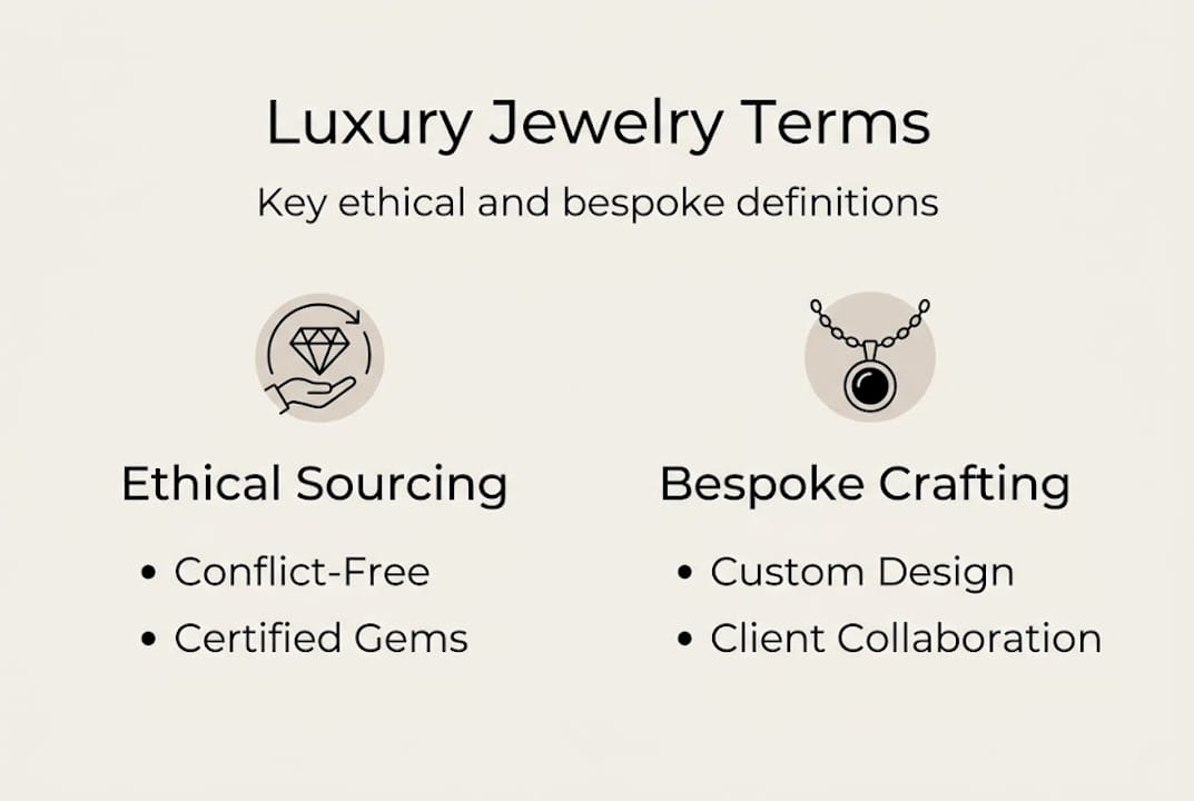 Infographic of ethical and bespoke jewelry terms