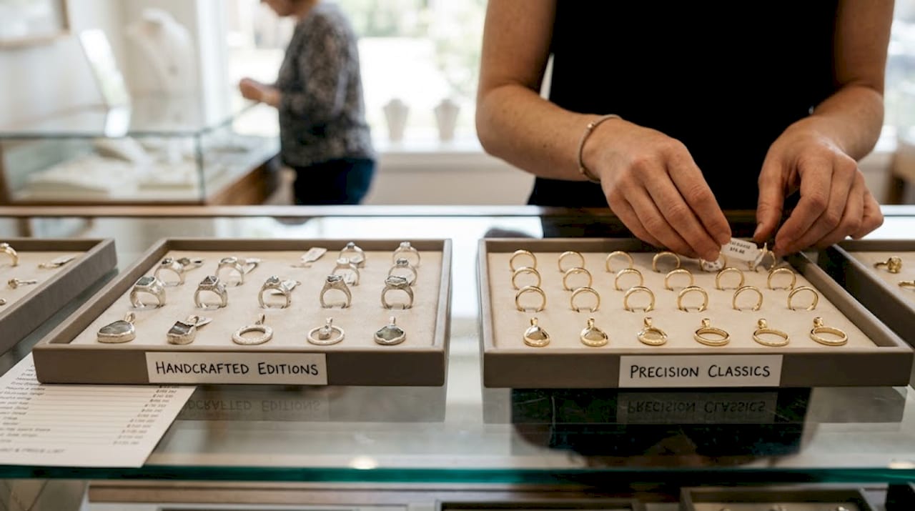 Comparison of handcrafted and machine-made jewelry