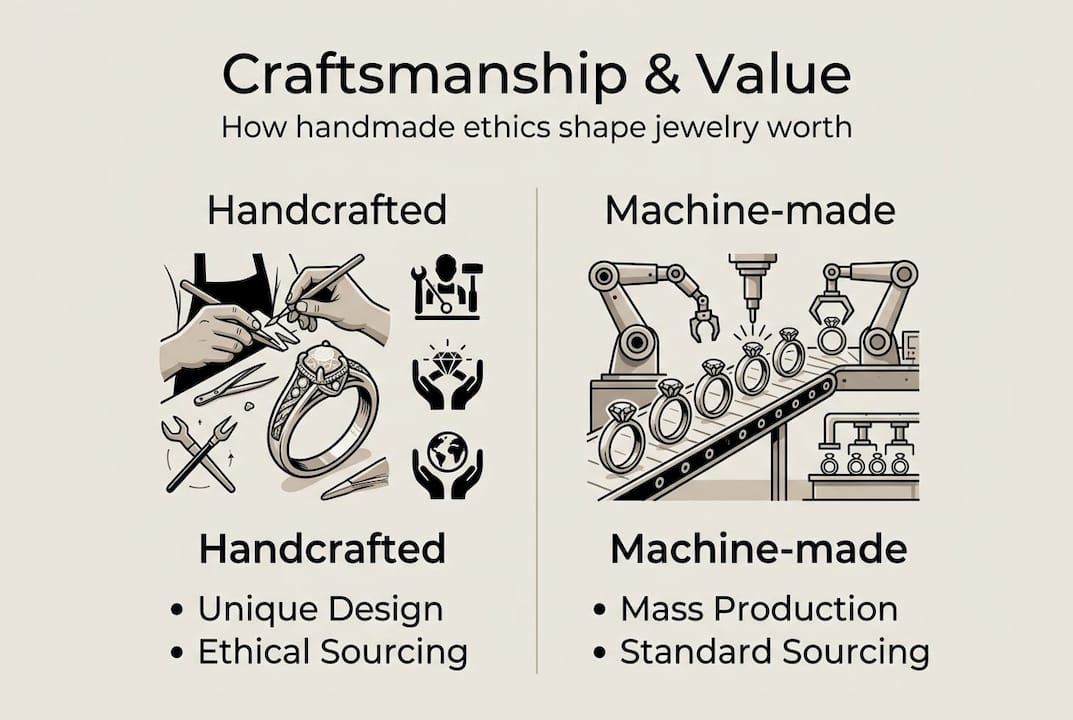 Infographic showing craftsmanship and jewelry value