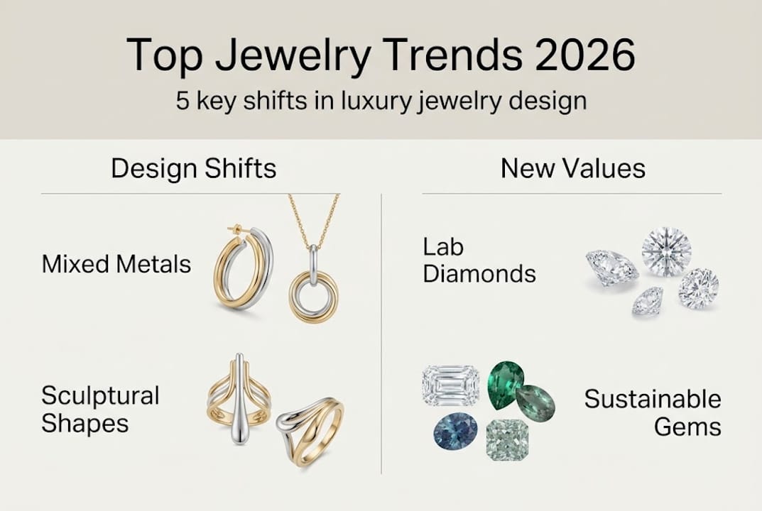 Infographic on 2026 luxury jewelry trends
