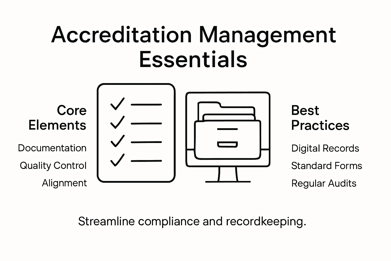 Infographic of accreditation management essentials checklist