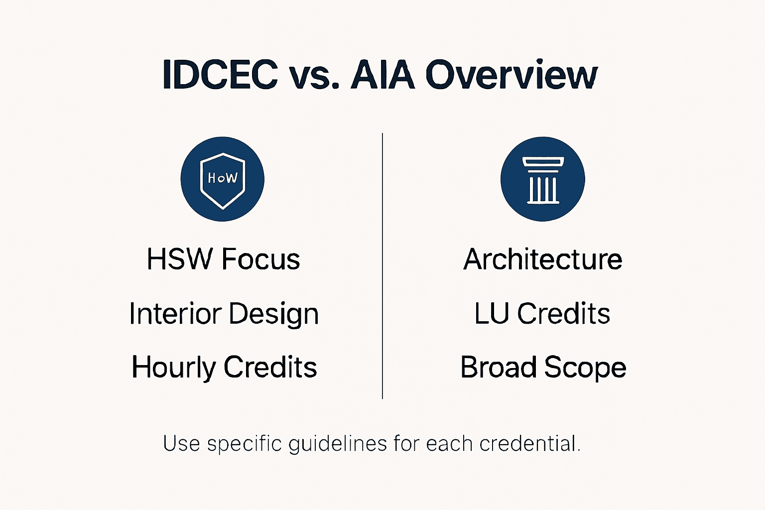 Infographic showing IDCEC versus AIA summary