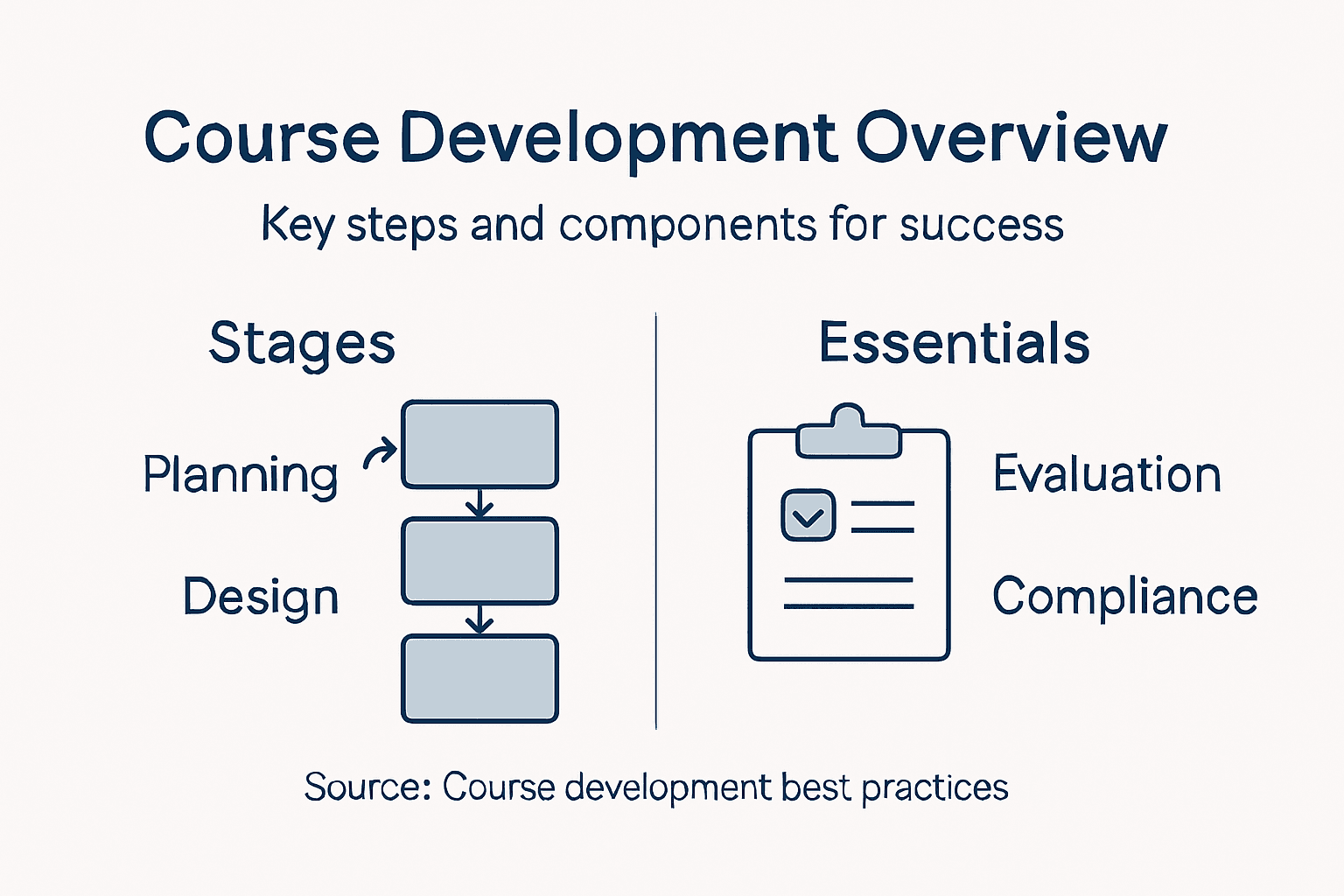 Infographic explaining course development steps