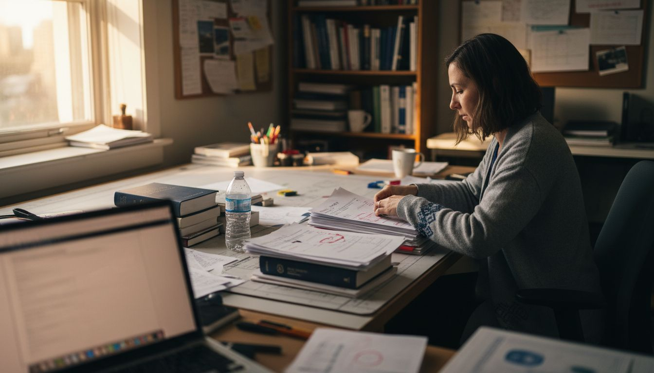 Woman preparing continuing education course materials