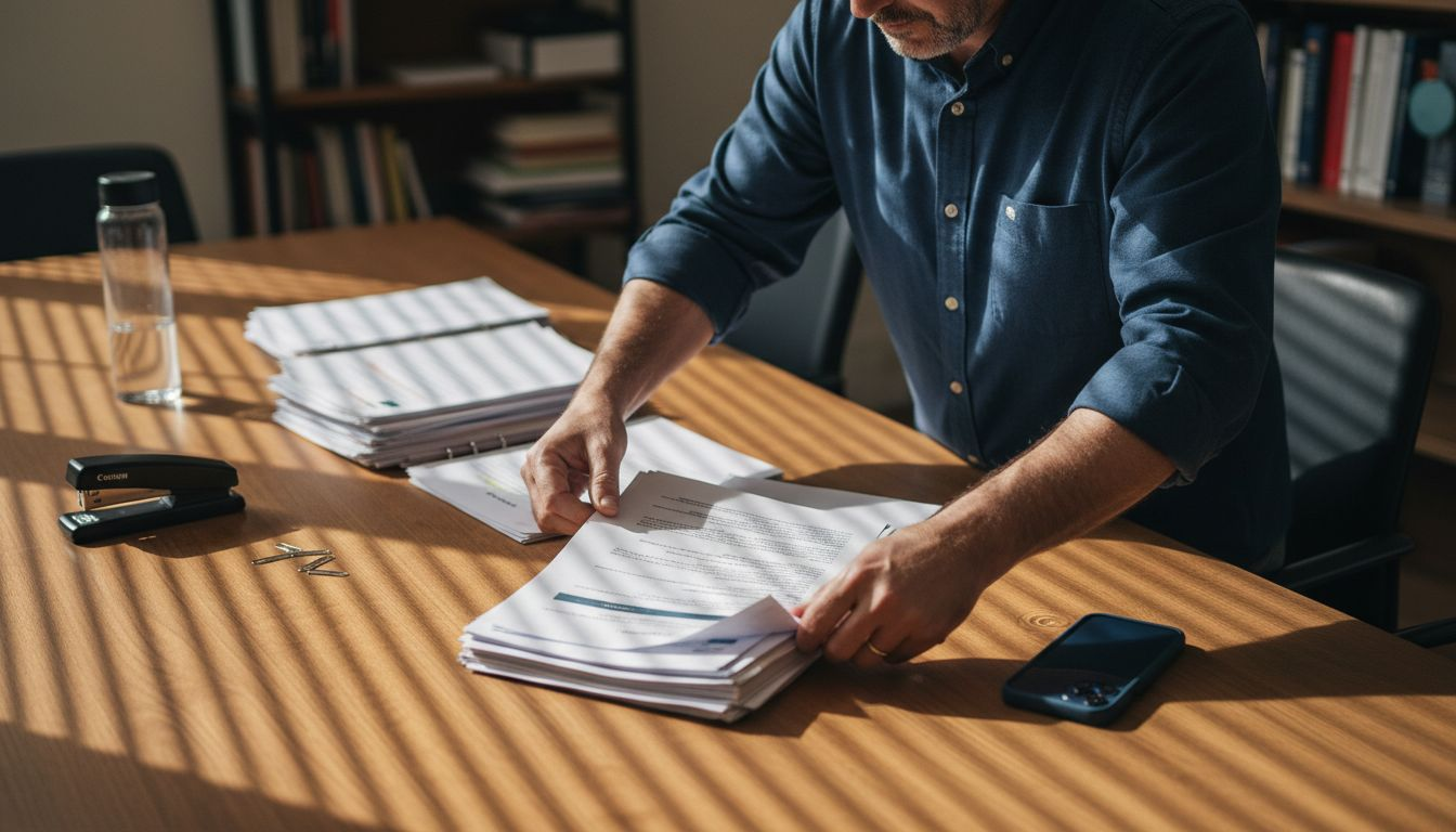 Educator organizing course approval documents