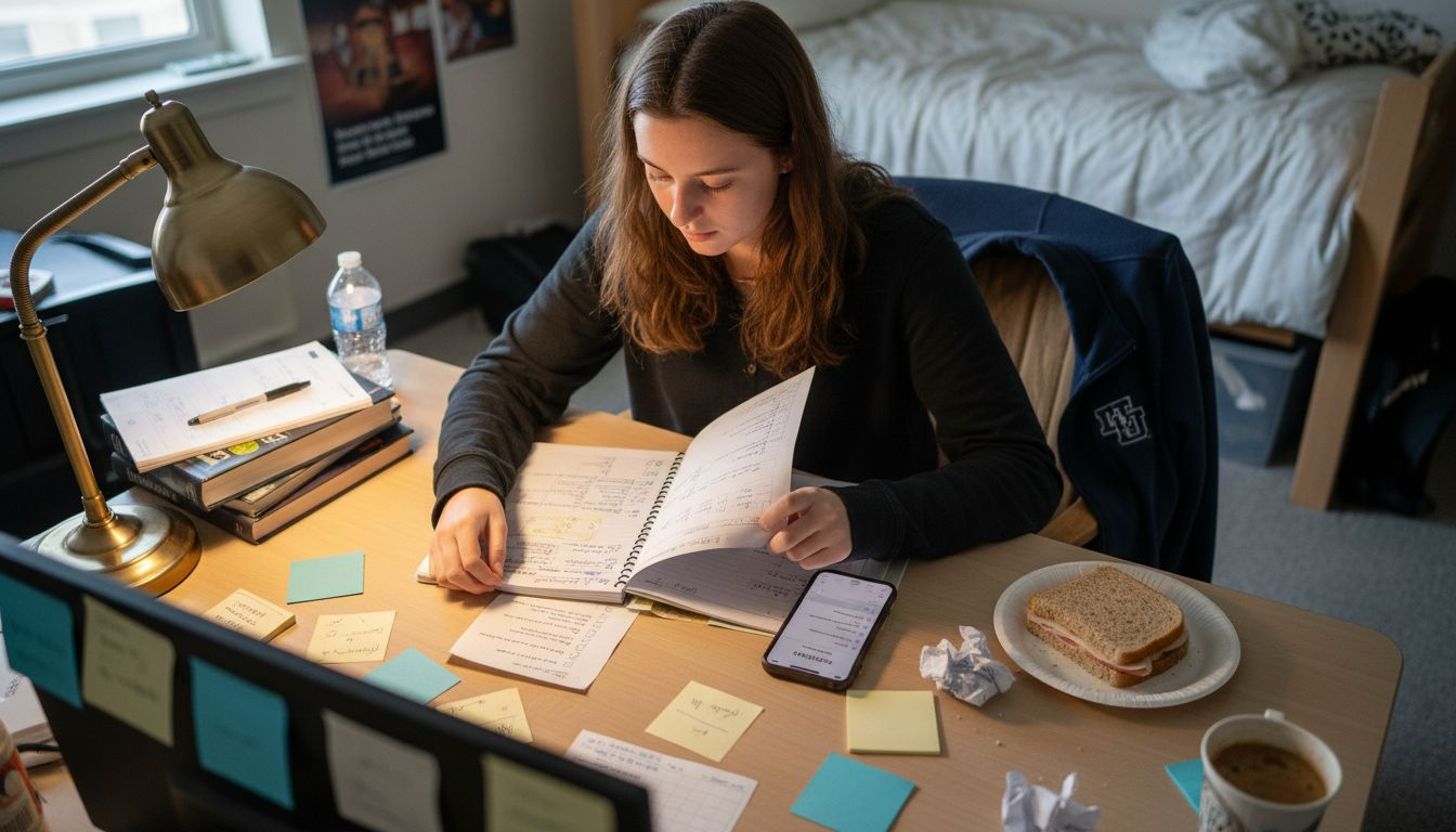 College student preparing registration checklist