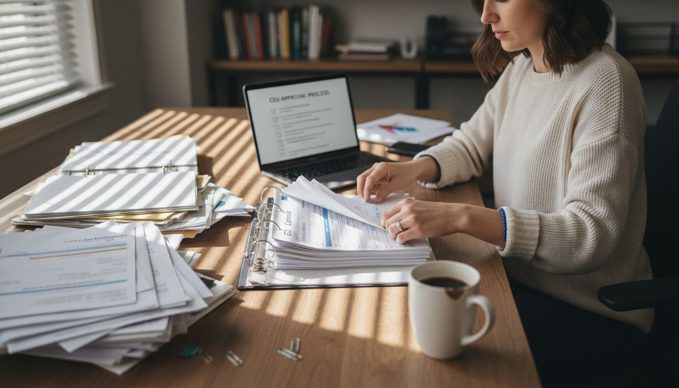 Professional organizes CEU course approval documents