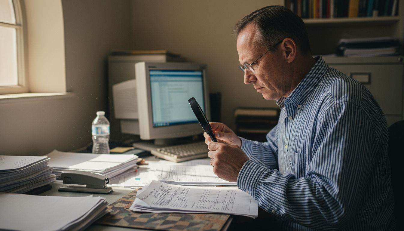 Reviewer checking accreditation application details