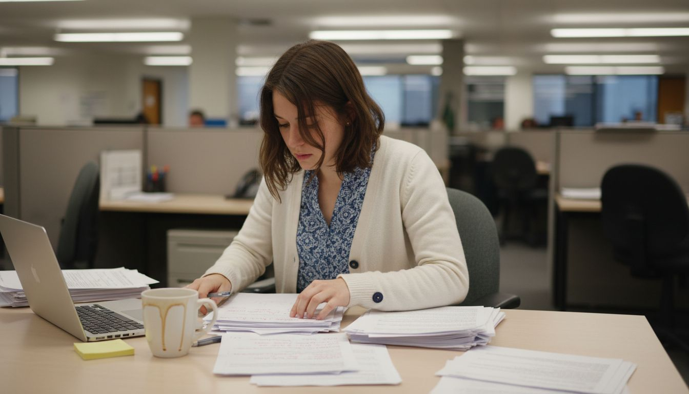 Preparing CEU accreditation documents in office