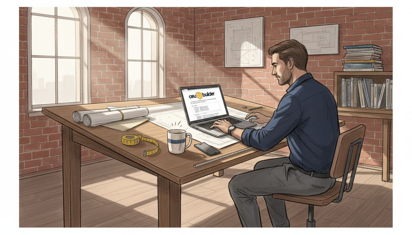 Architect reviewing CEU course slides