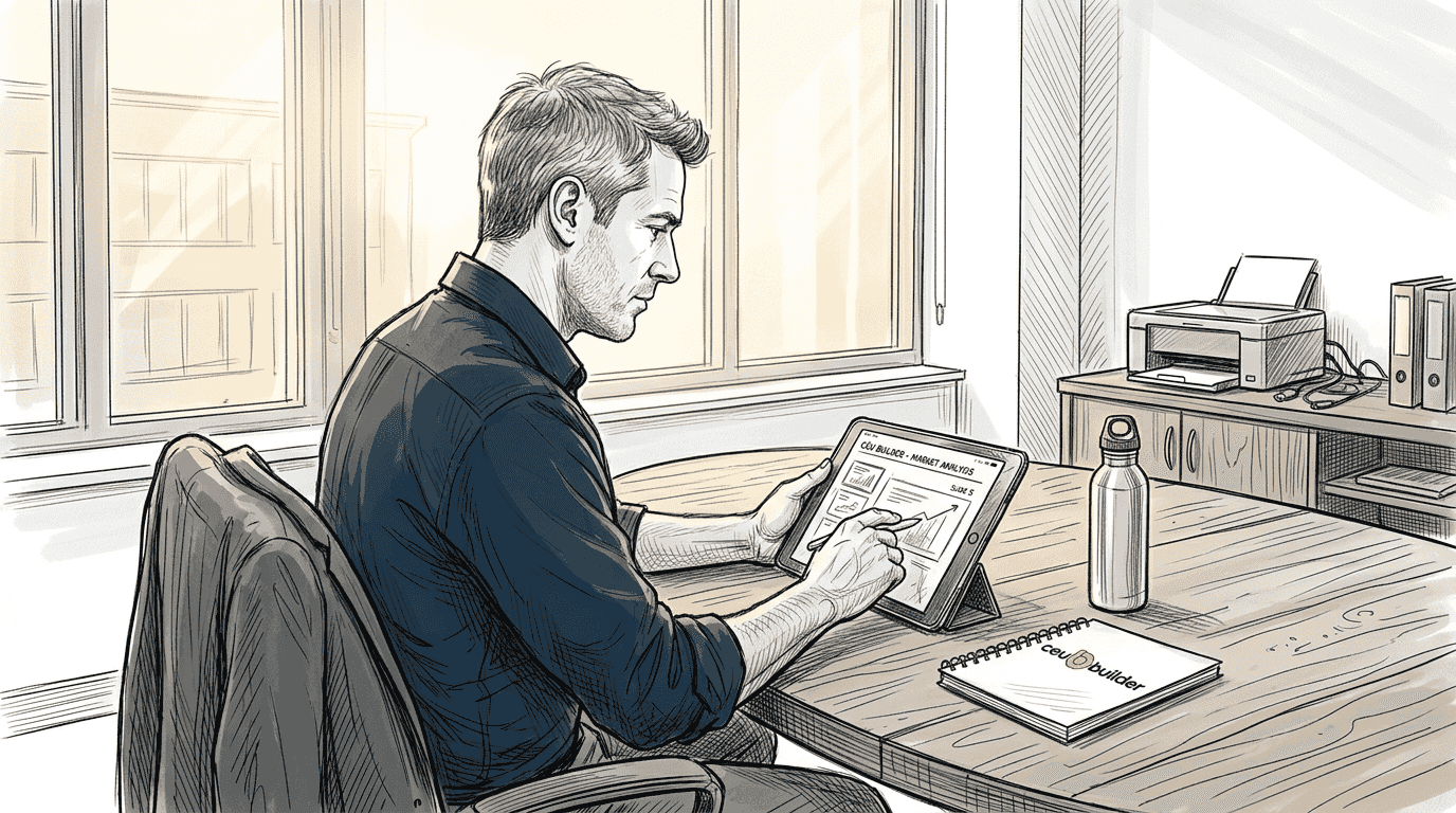 Manager reviewing slides for content updates