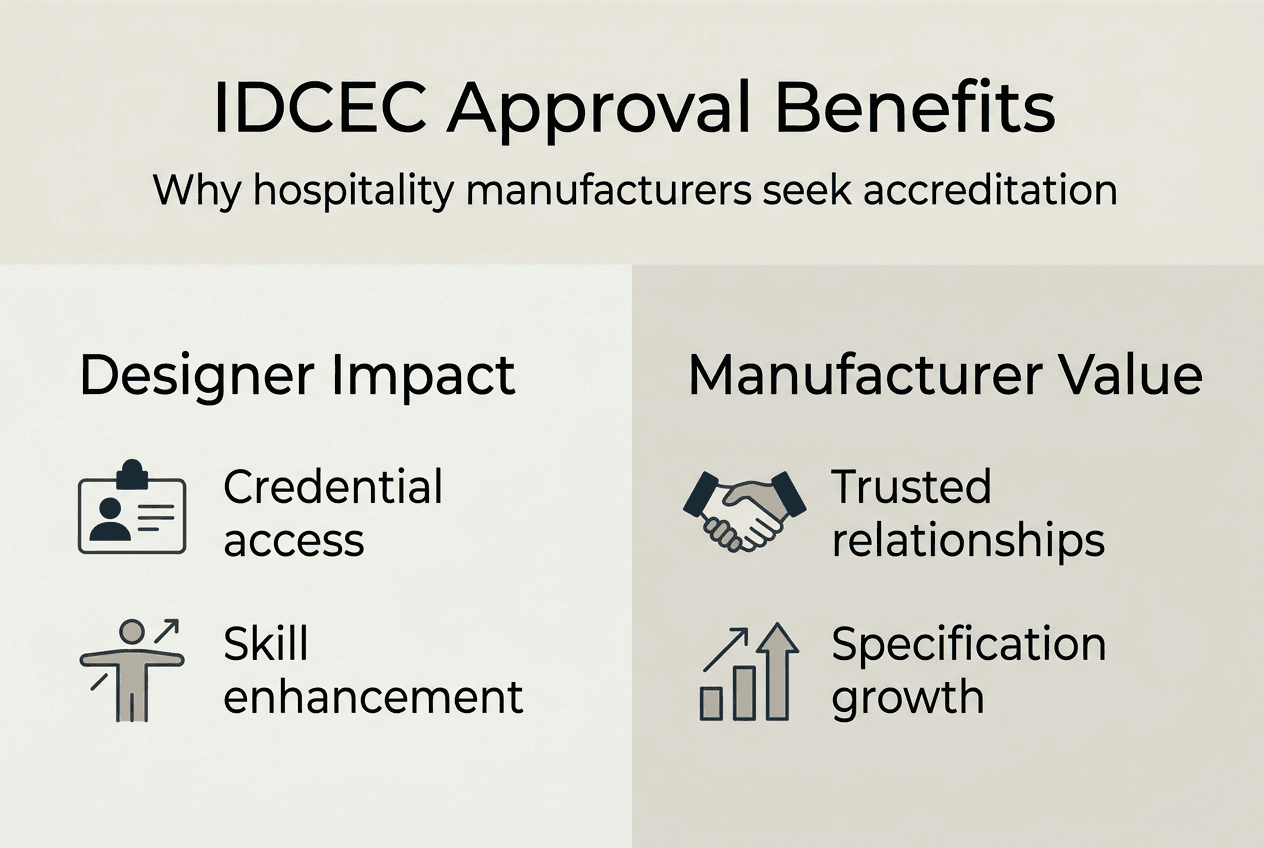 Infographic of IDCEC approval benefits for manufacturers