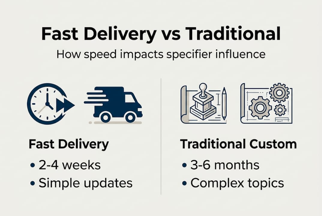 Infographic contrasting fast and traditional course delivery