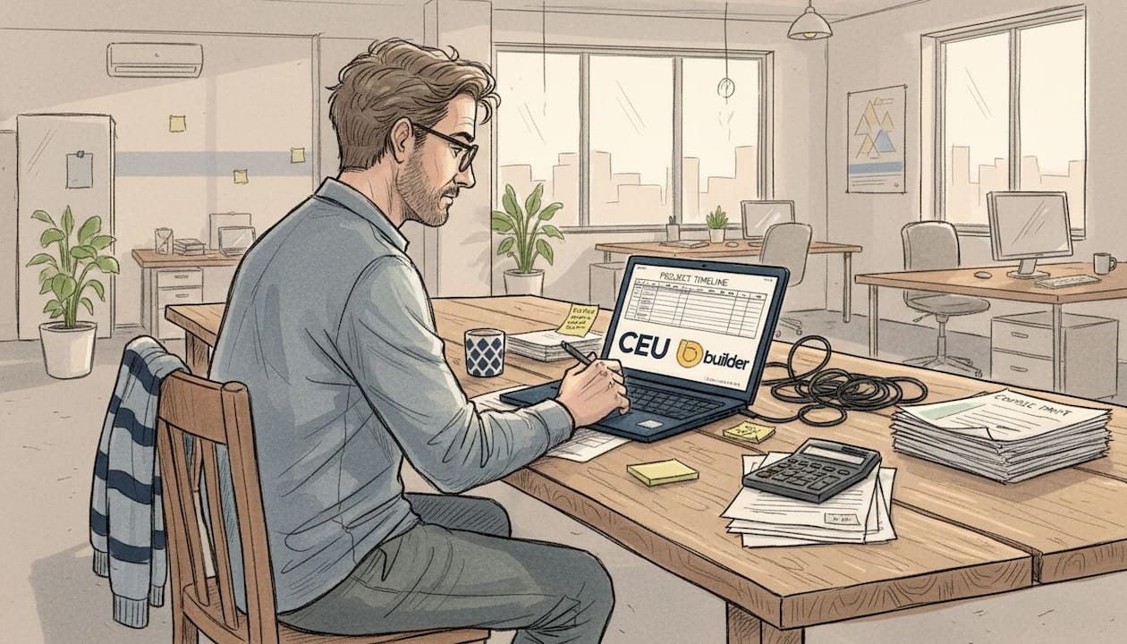 Course developer assembling CEU materials