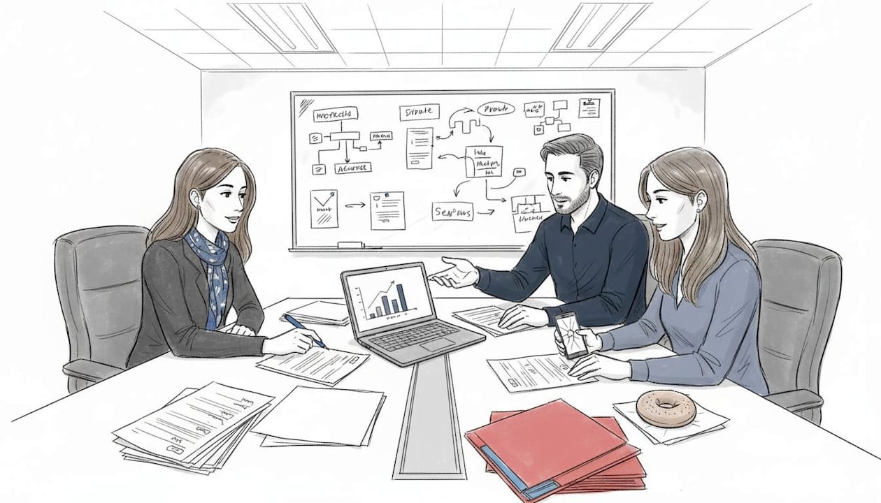 Team collaborates reviewing CEU approval documents