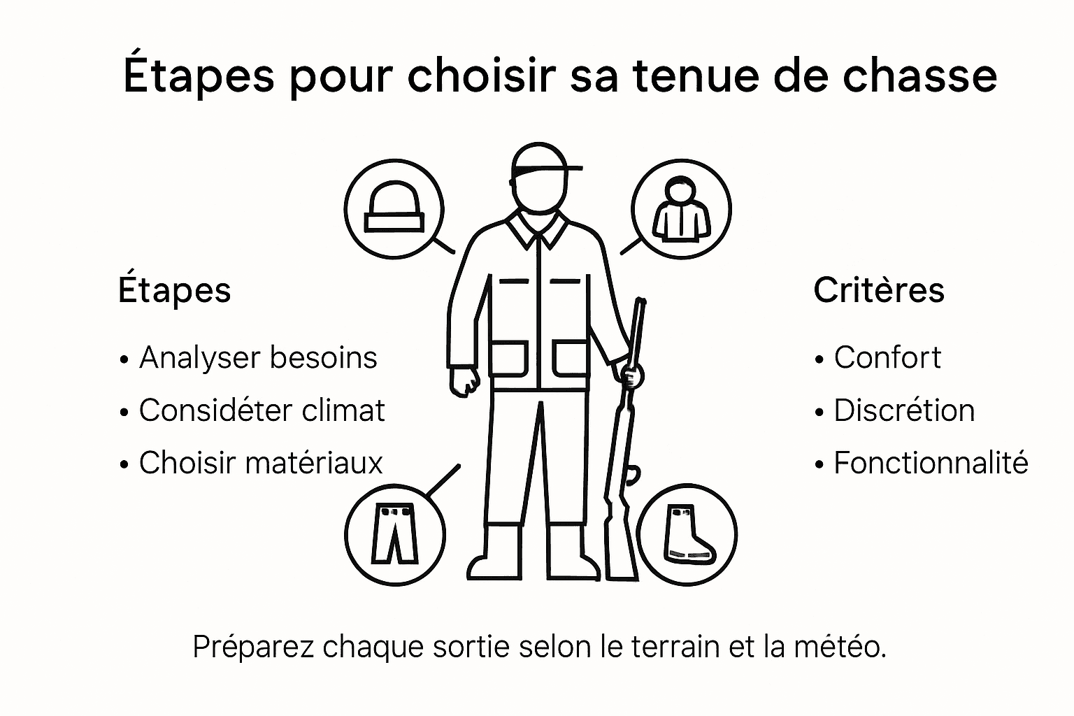 Infographie : les étapes clés pour bien choisir ses vêtements de chasse