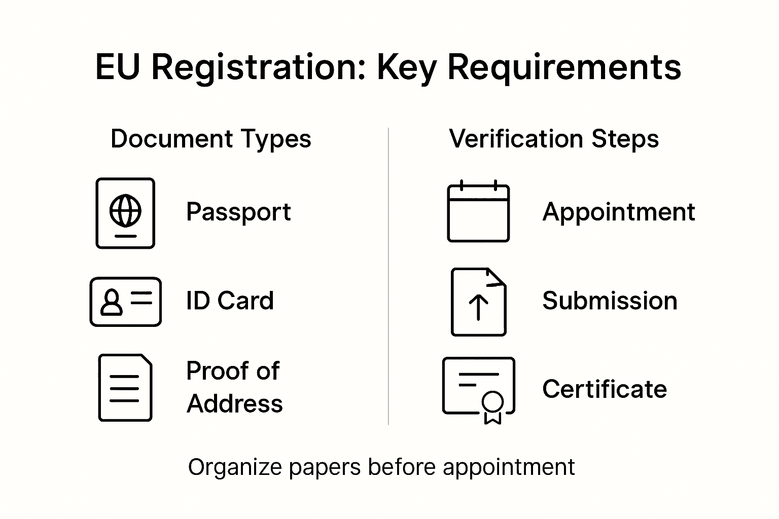Infographic showing EU registration requirements and process