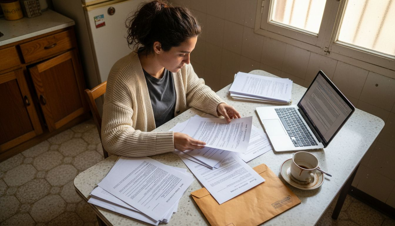 Young woman preparing work documents