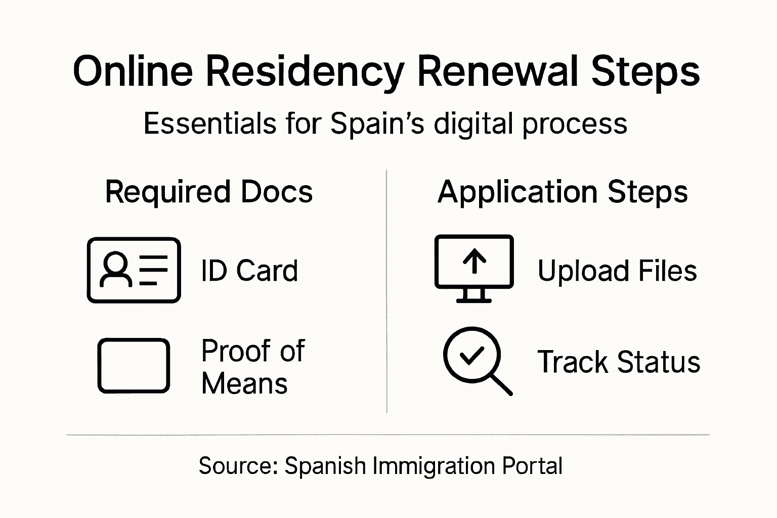Infographic shows Spain online residency renewal steps