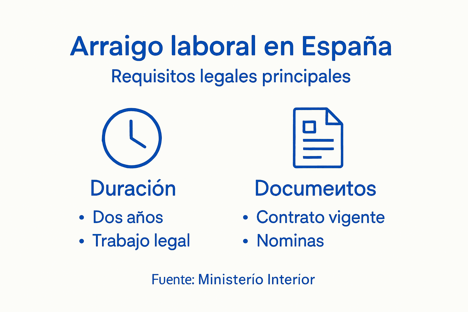 Guía visual sobre los requisitos para obtener el arraigo laboral