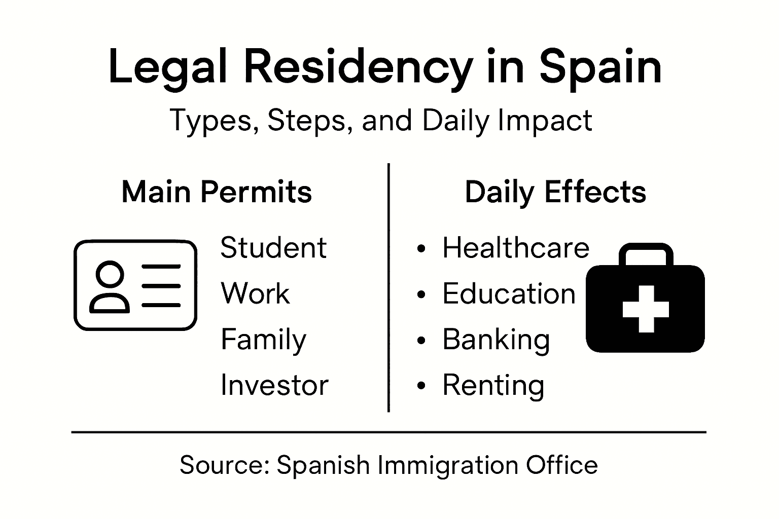 Infographic shows legal residency types and effects