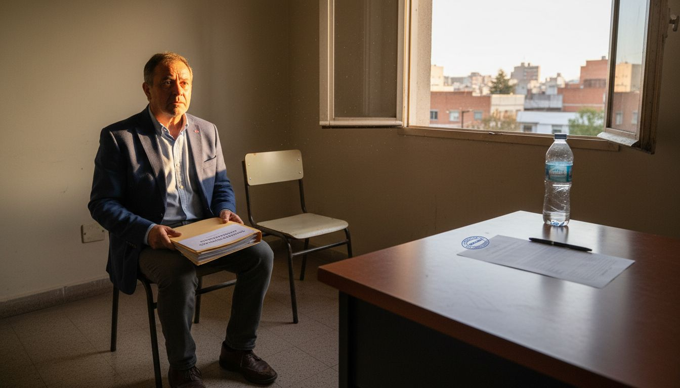 Hombre esperando la cita para la entrevista del visado español