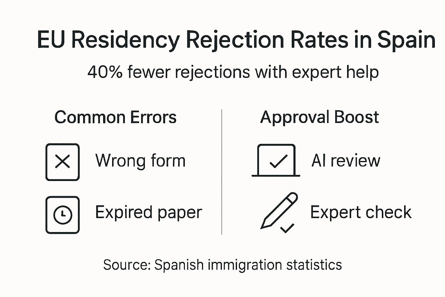 Infographic on residency rejection rates and solutions