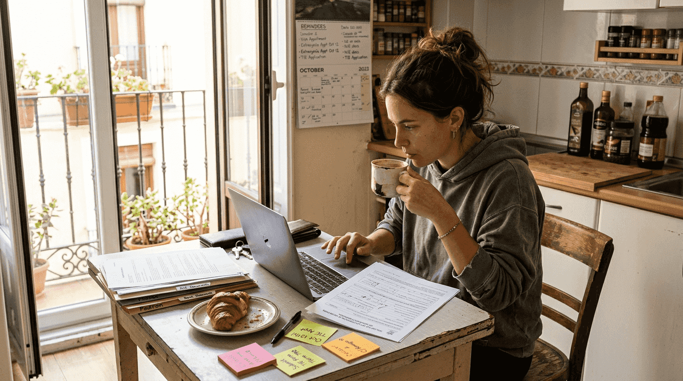 Applicant preparing digital nomad visa Spain