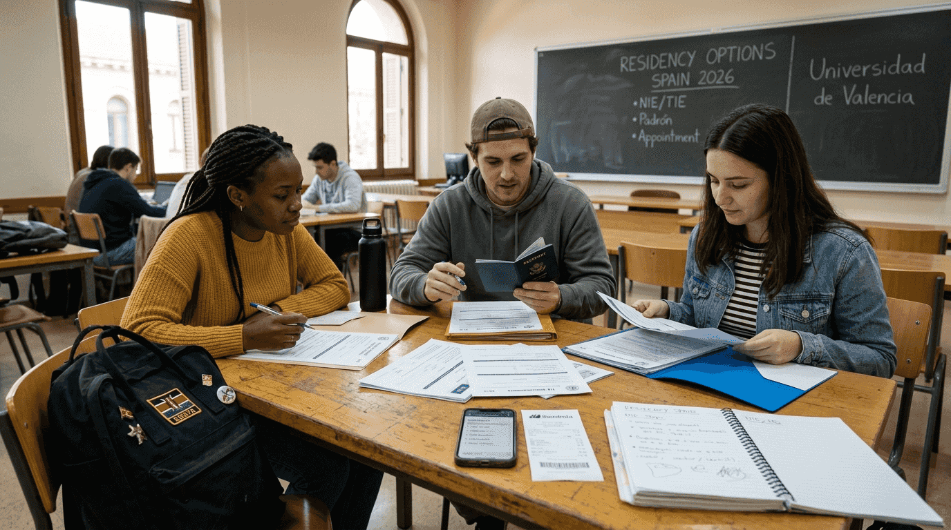 Student residency options checklist for Spain 2026