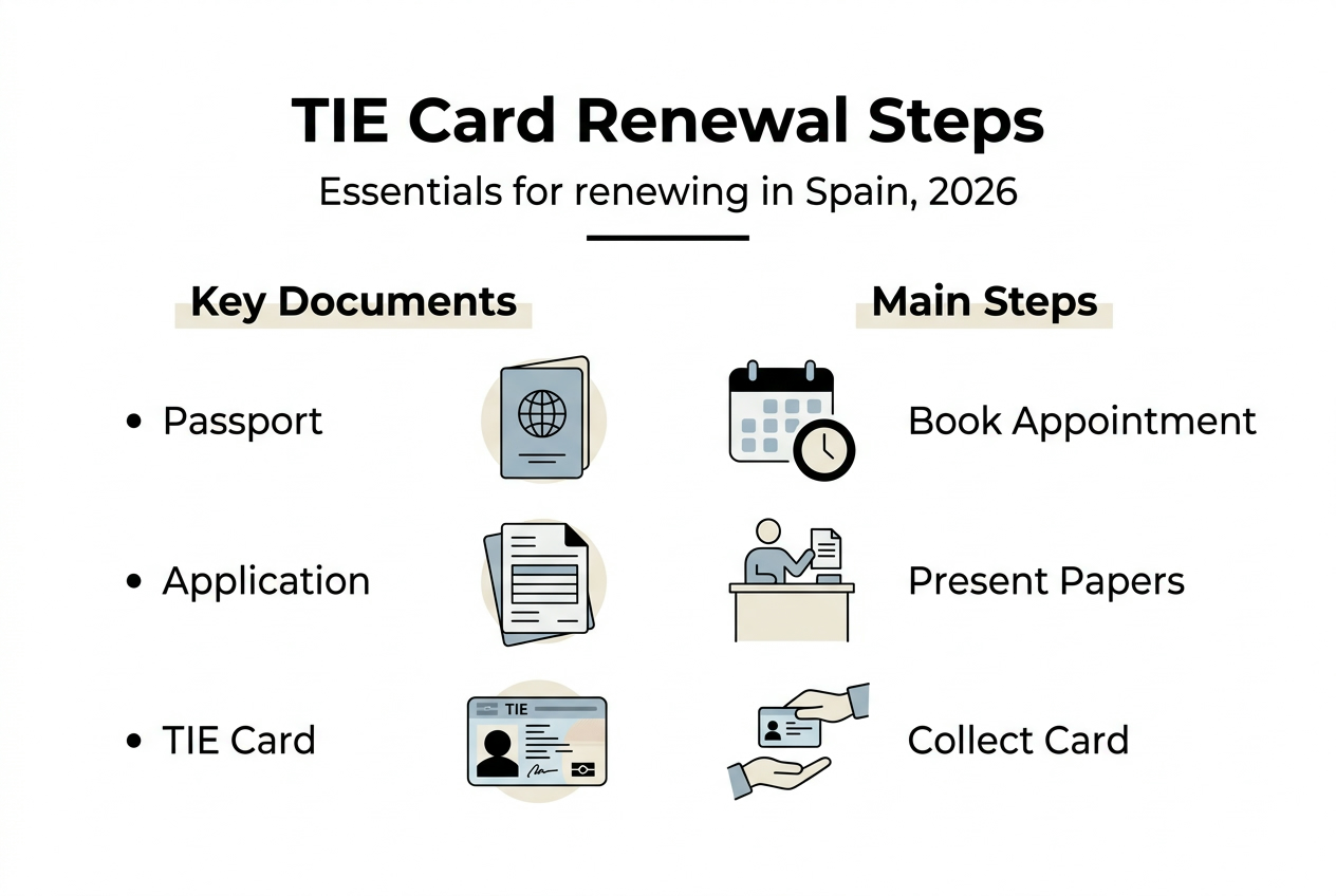 Infographic renewing TIE card basic steps and documents