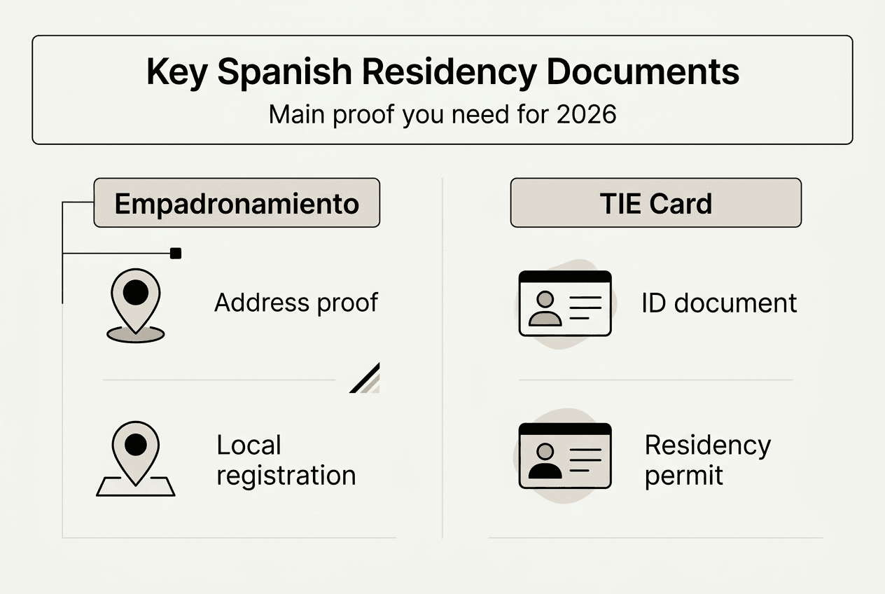 Infographic of main Spanish residency documents
