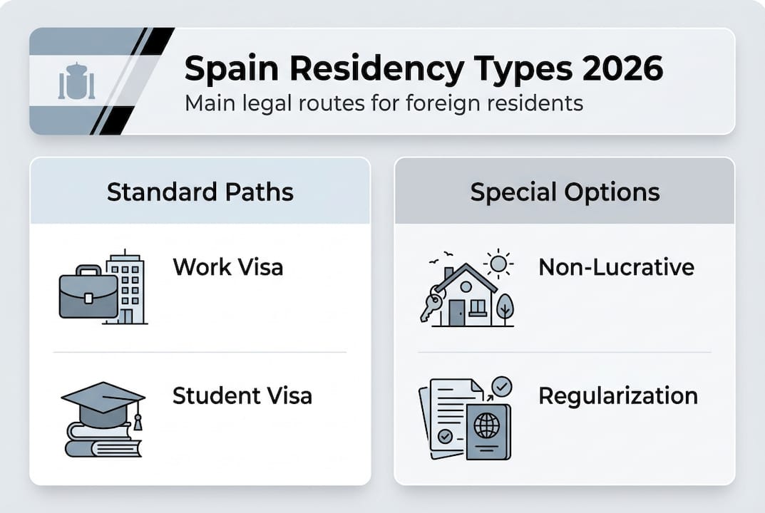 Infographic Spain residency types and options