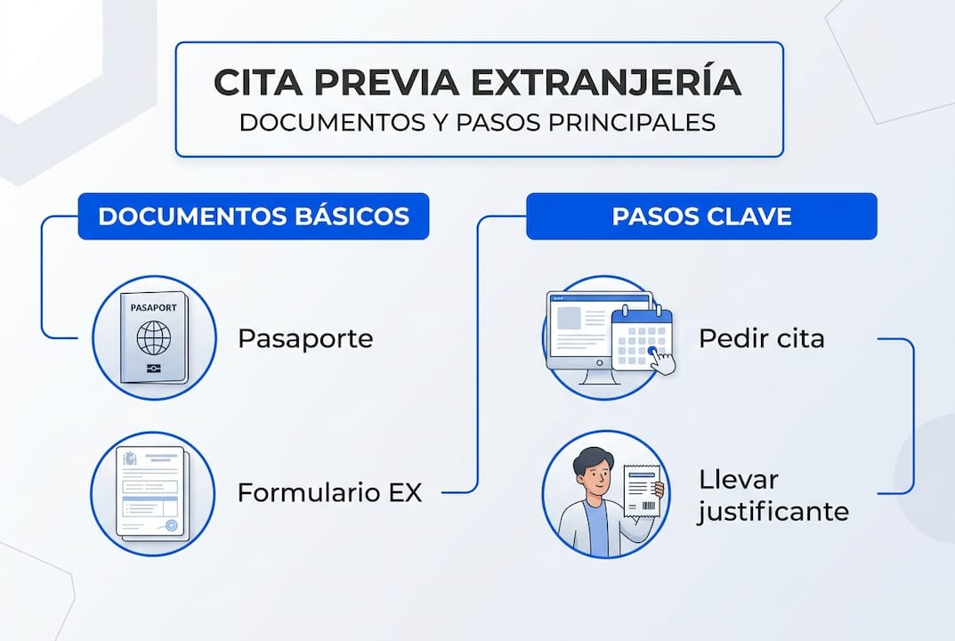 Guía visual para solicitar cita previa y preparar la documentación de extranjería