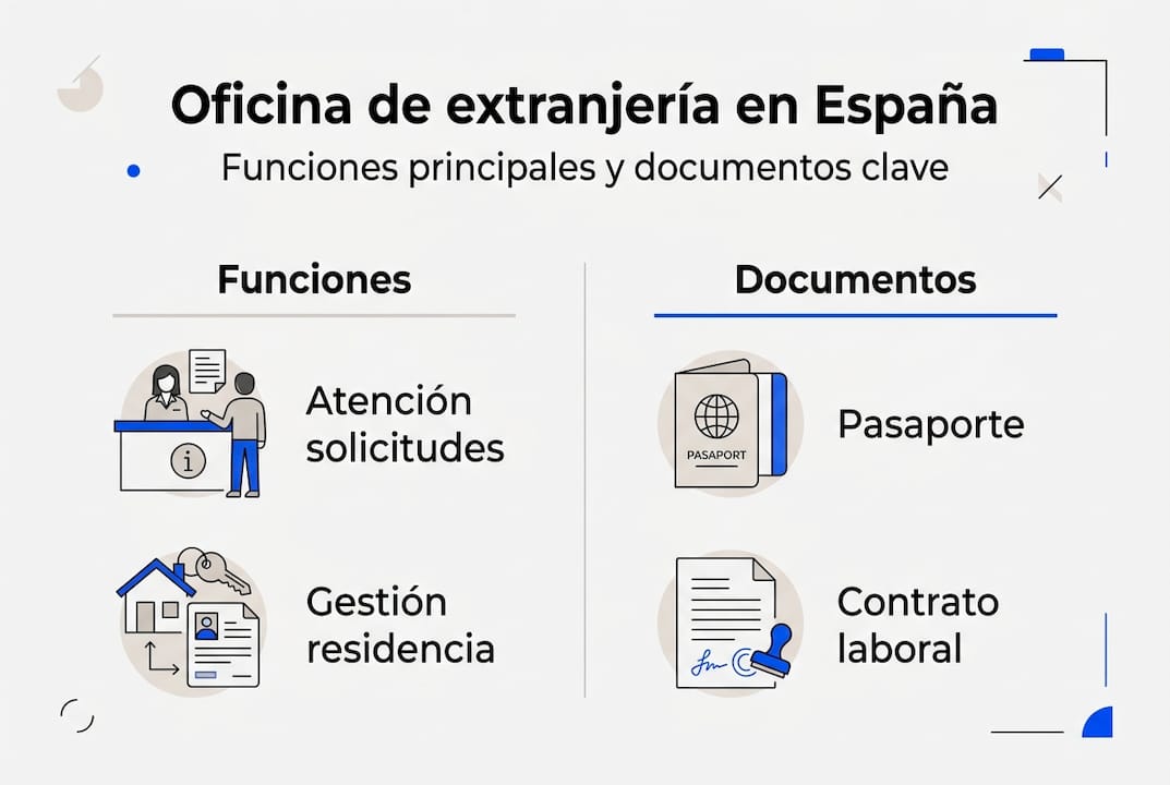 Guía visual sobre trámites y documentos esenciales para extranjería