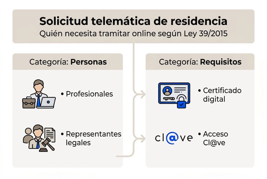 Infografía: pasos y requisitos para solicitar la residencia de forma online