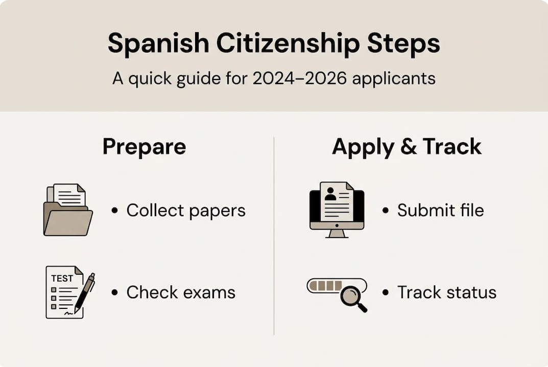 Infographic of Spanish citizenship application steps