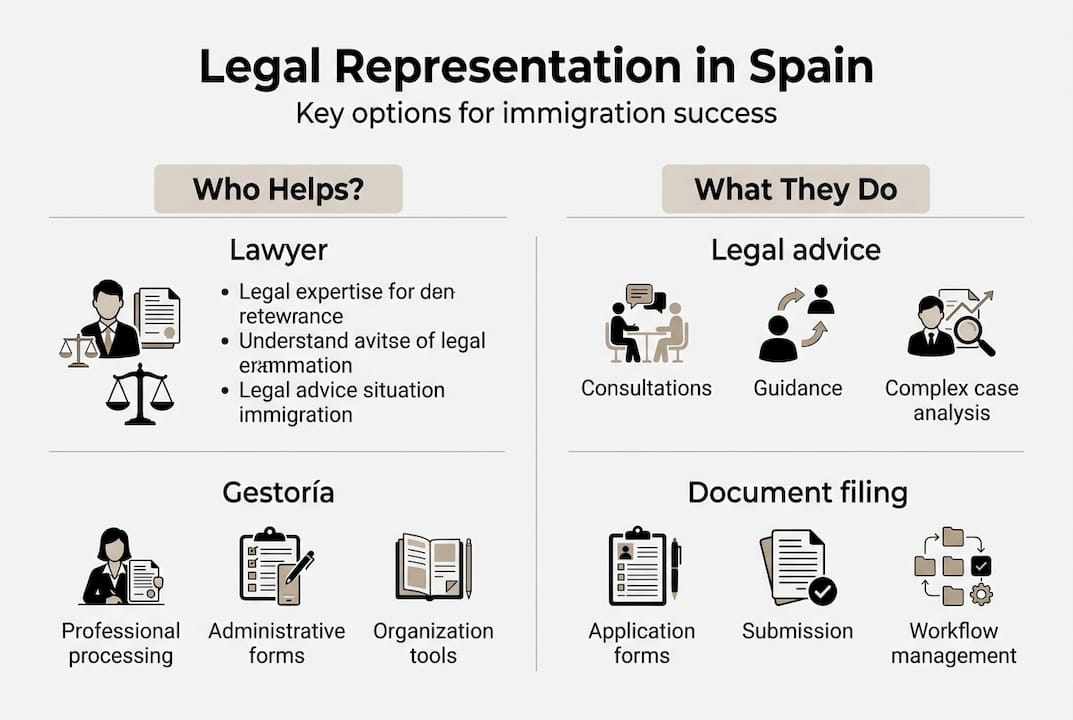 Infographic comparing types of legal representation