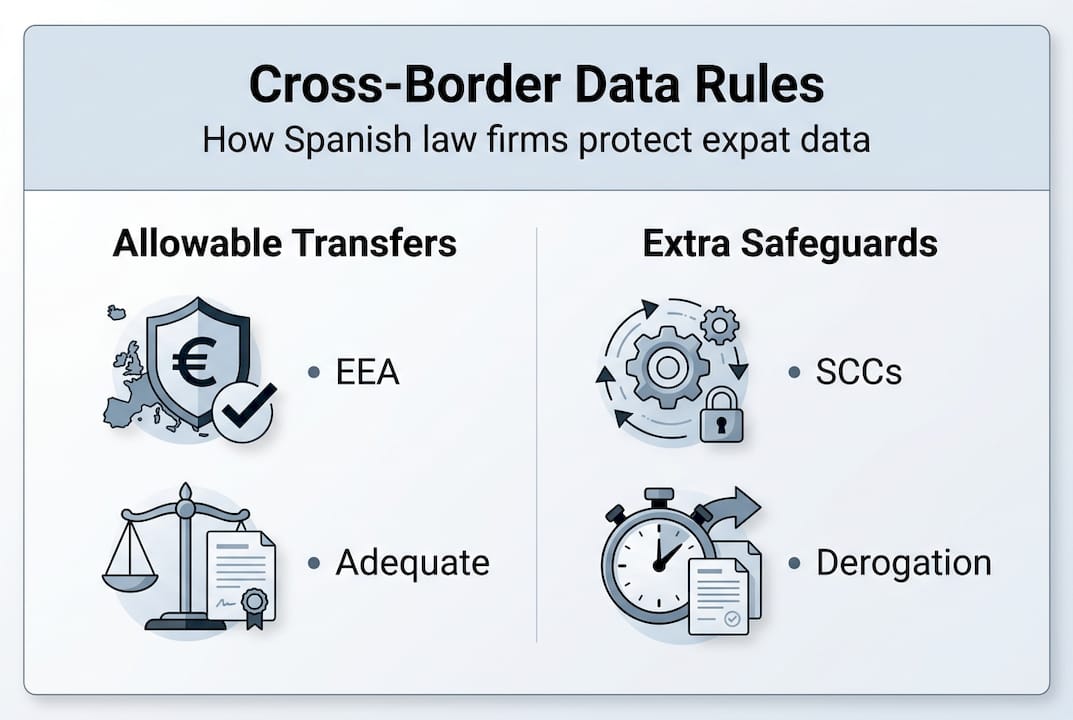 Infographic showing cross-border data rules