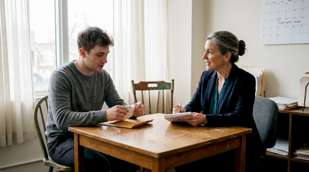 Lawyer and client in immigration consultation meeting