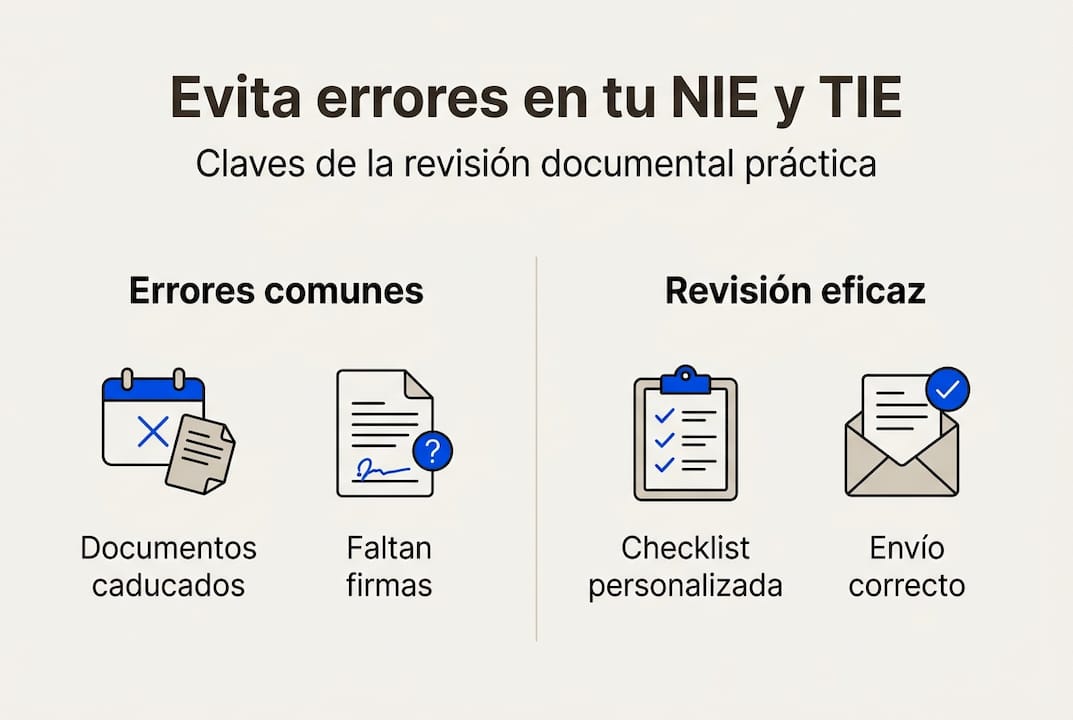 Guía visual para comprobar la documentación del NIE y la TIE