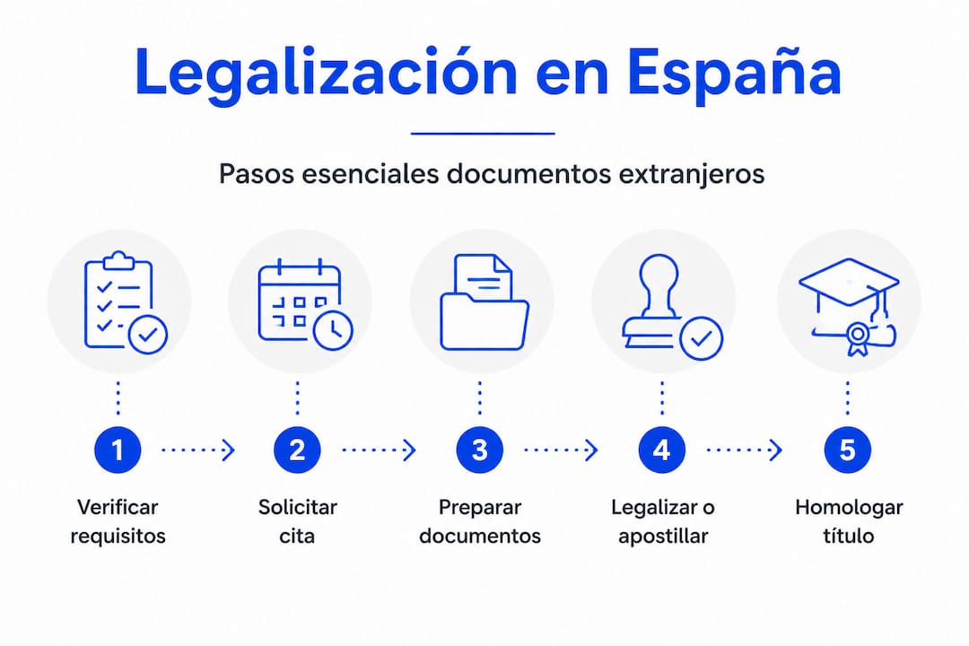 Infografía: cómo legalizar tus títulos y certificados académicos paso a paso