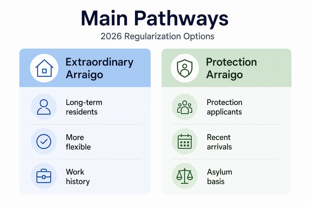 Infographic comparing two main residency pathways