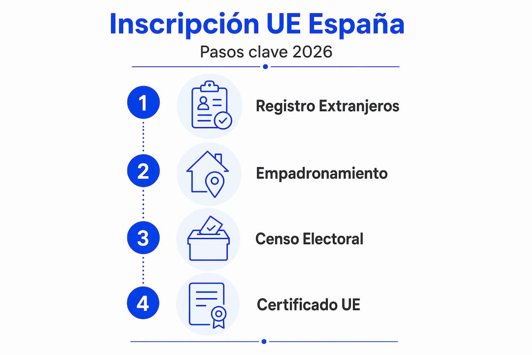 Recorrido visual para inscribirse como ciudadano de la UE en España
