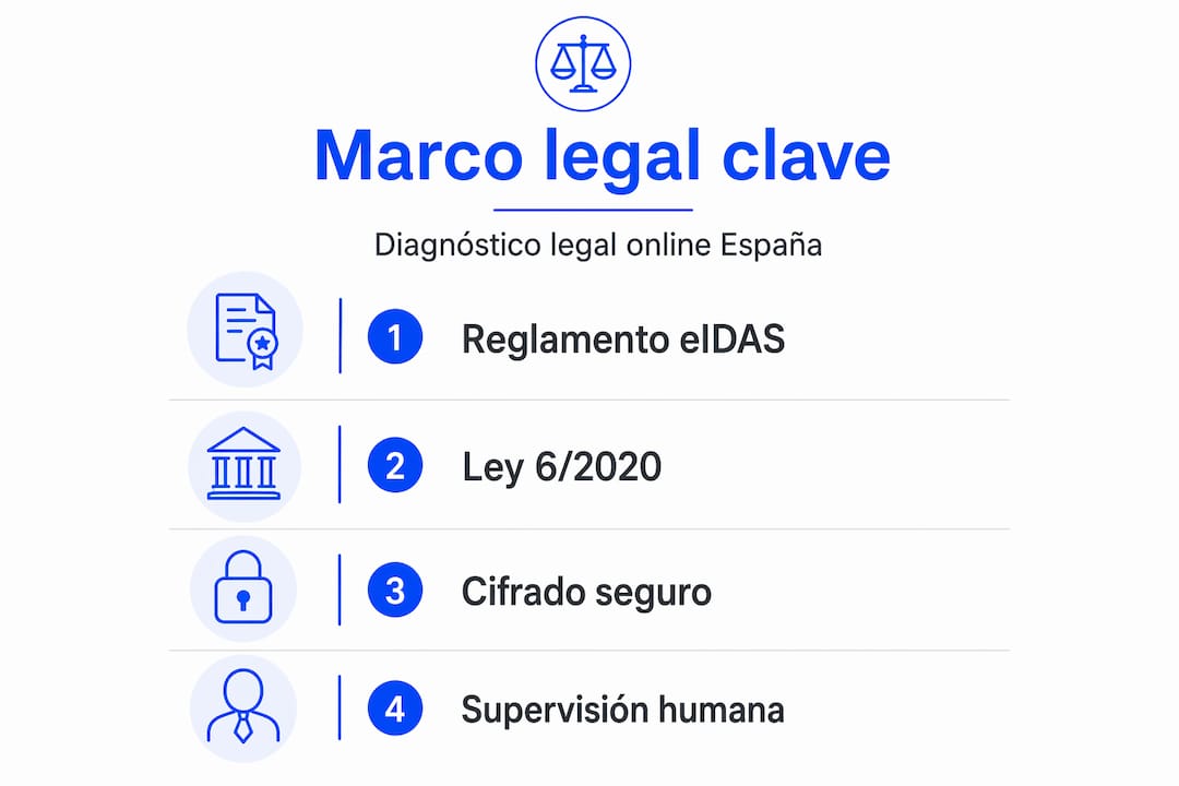Infografía sobre los fundamentos legales del diagnóstico en línea
