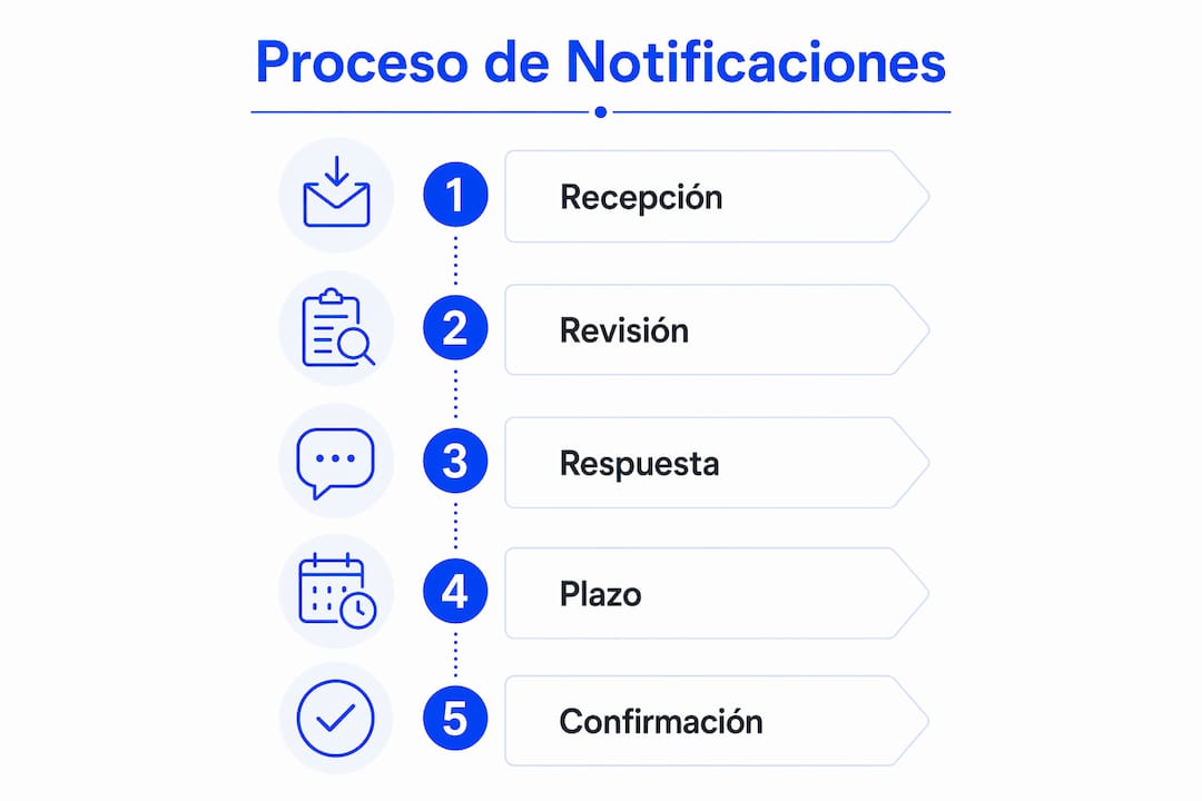 Infografía sobre el proceso de notificación legal para estudiantes