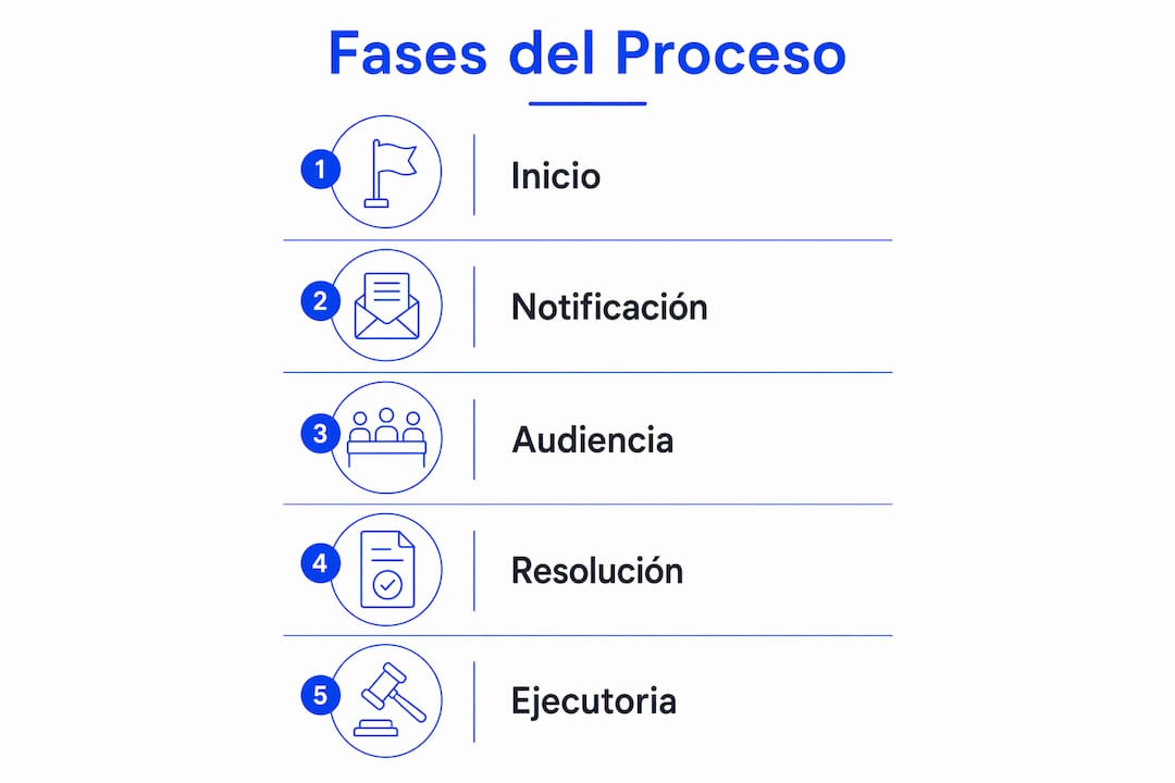 Infografía que muestra las etapas del procedimiento de expulsión administrativa