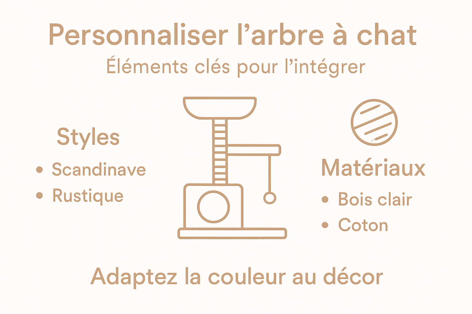 Tout ce qu’il faut savoir pour personnaliser son arbre à chat en bois, illustré en infographie