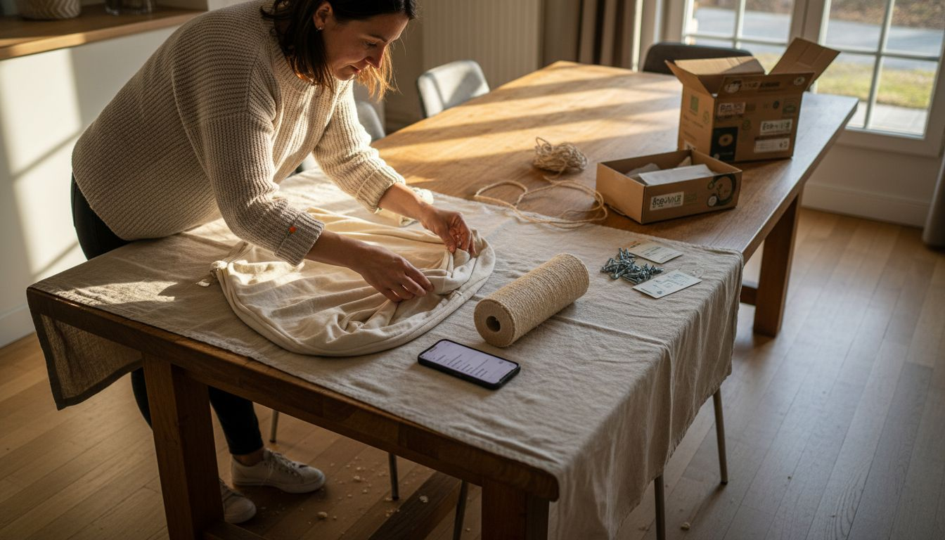 Des accessoires écoresponsables pour arbres à chat à poser sur la table