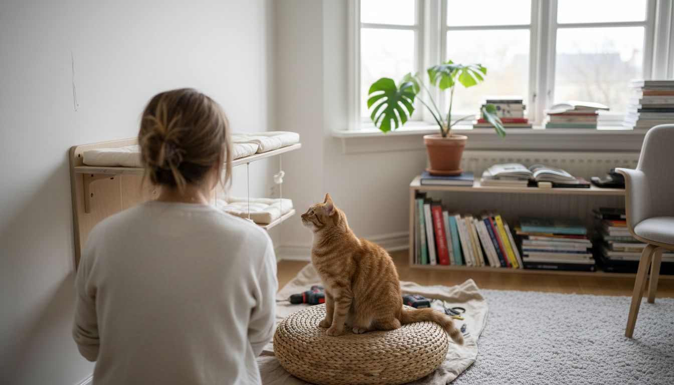 Aménagement mural élégant et ergonomique pour chats