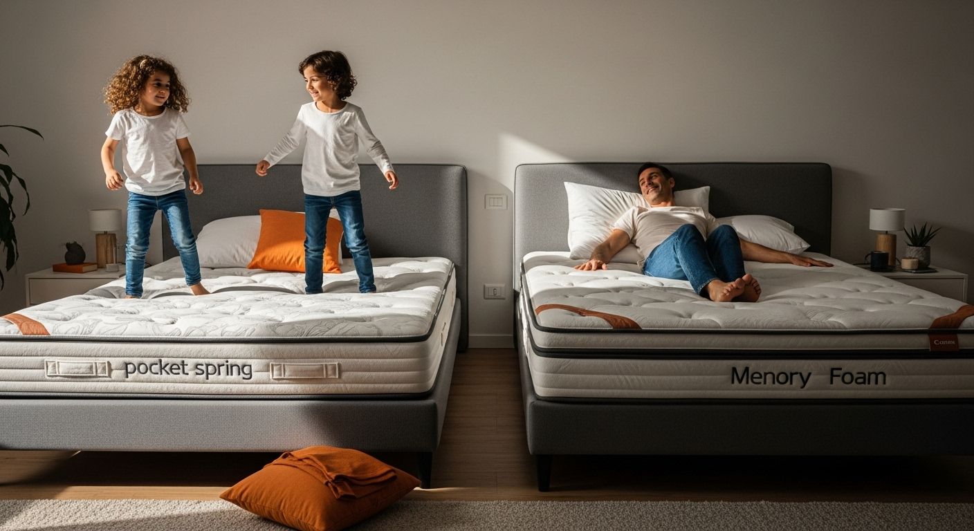 confronto molle insacchettate memory foam casa famiglia